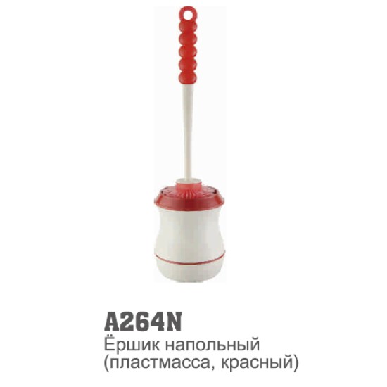 264N Accoona Ершик напольный бело-красный пластмассовый 140