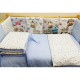 Комплект в кровать  бортики/ одеяло/ подушка 17 предметов Панно голубой